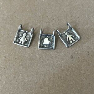 SILPADA S1745 S1746 S1747 Boy Girl Heart Square Slide Charm Pendants